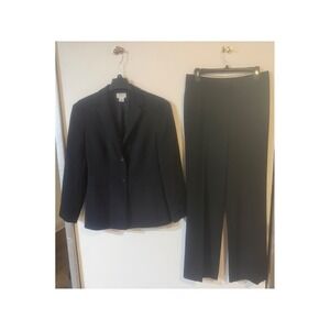 Ann Taylor Loft Blazer & Anne Klein Pants Set Black Professional Suit Womens 6